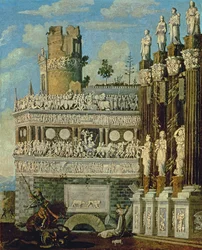 Fantastical Architecture with St. George and the Dragon, 1622